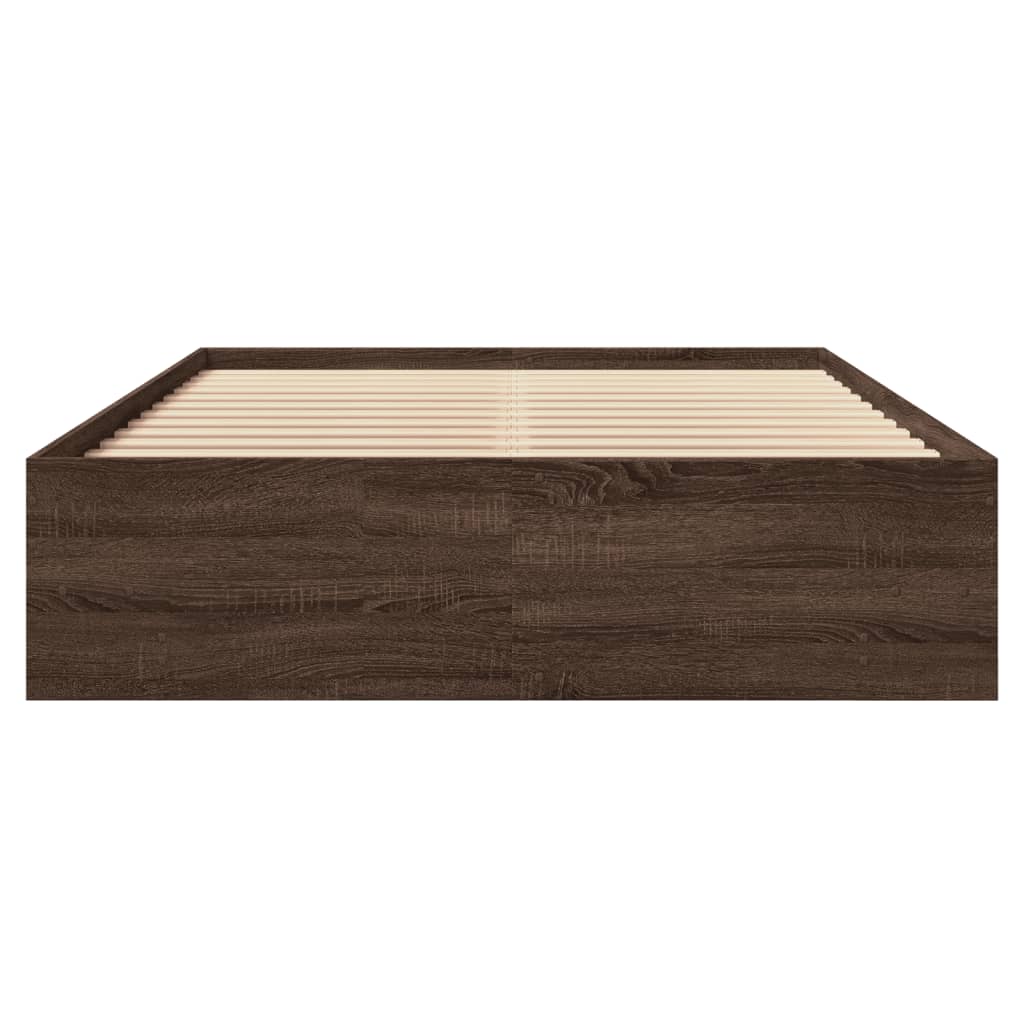 vidaXL Cadru pat fără saltea stejar maro 120x190 cm, lemn prelucrat