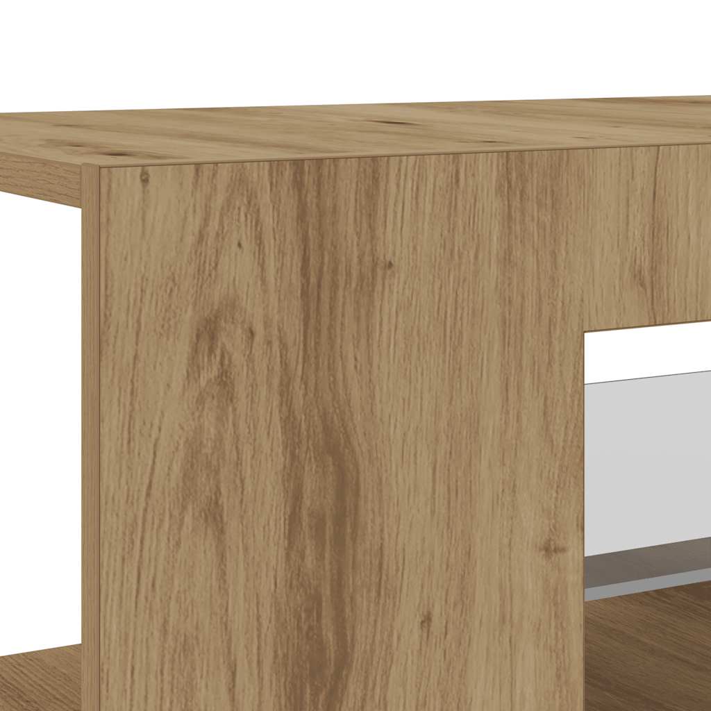 vidaXL telerikapp LED-valgustitega Artisan tamm 90x39x30 cm tehispuit