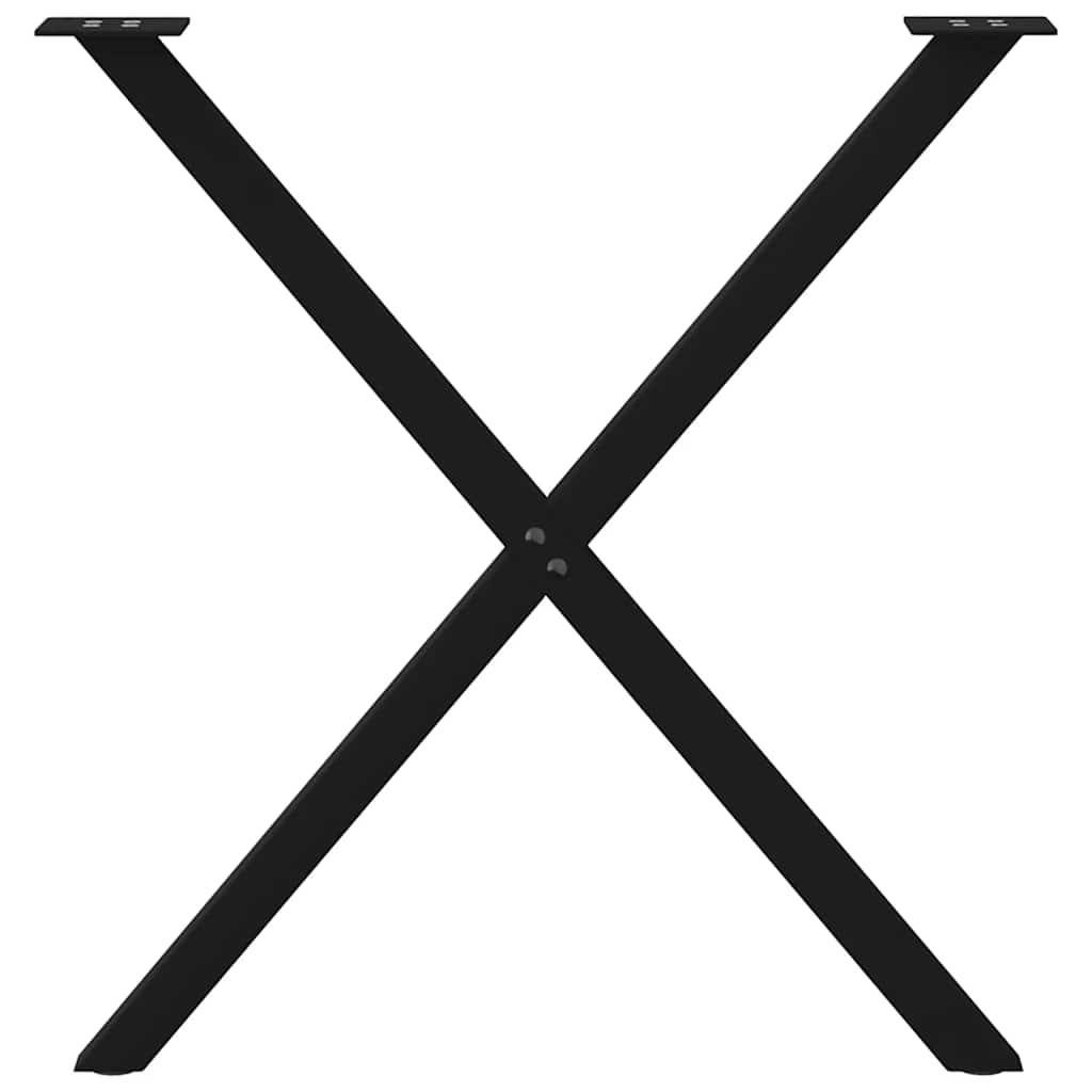 vidaXL Dining Table Legs X-Shaped 2 pcs Black 70x(72-73) cm Steel