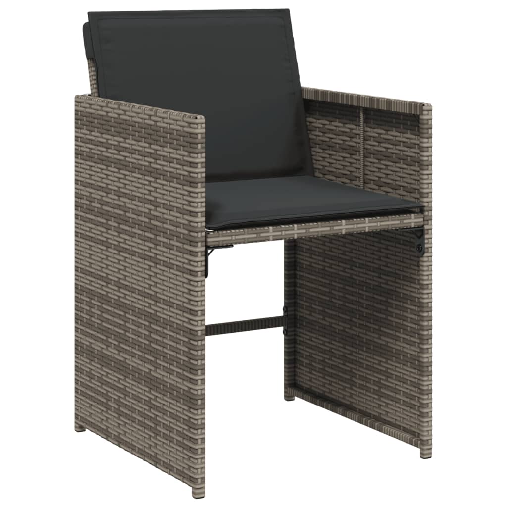 vidaXL Set mobilier de grădină cu perne, 5 piese, gri, poliratan