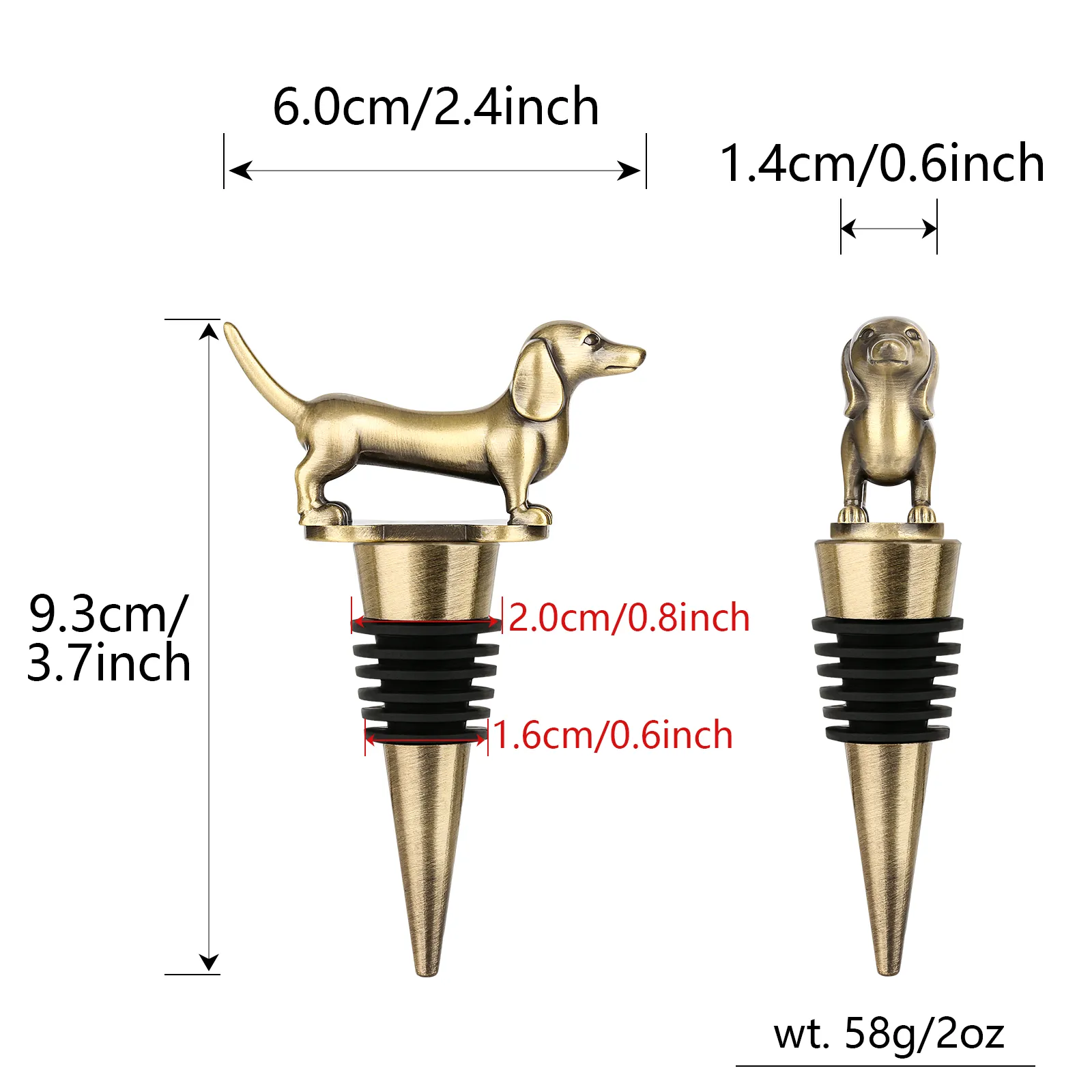 A Dachshund-shaped Red Wine Stopper, A Household Wine Champagne Stopper, An Interesting Dachshund Dog Wine Stopper, Suitable For Men And Women's Birthday Gifts, Halloween, Christmas, Father's Day, Mot – image 2