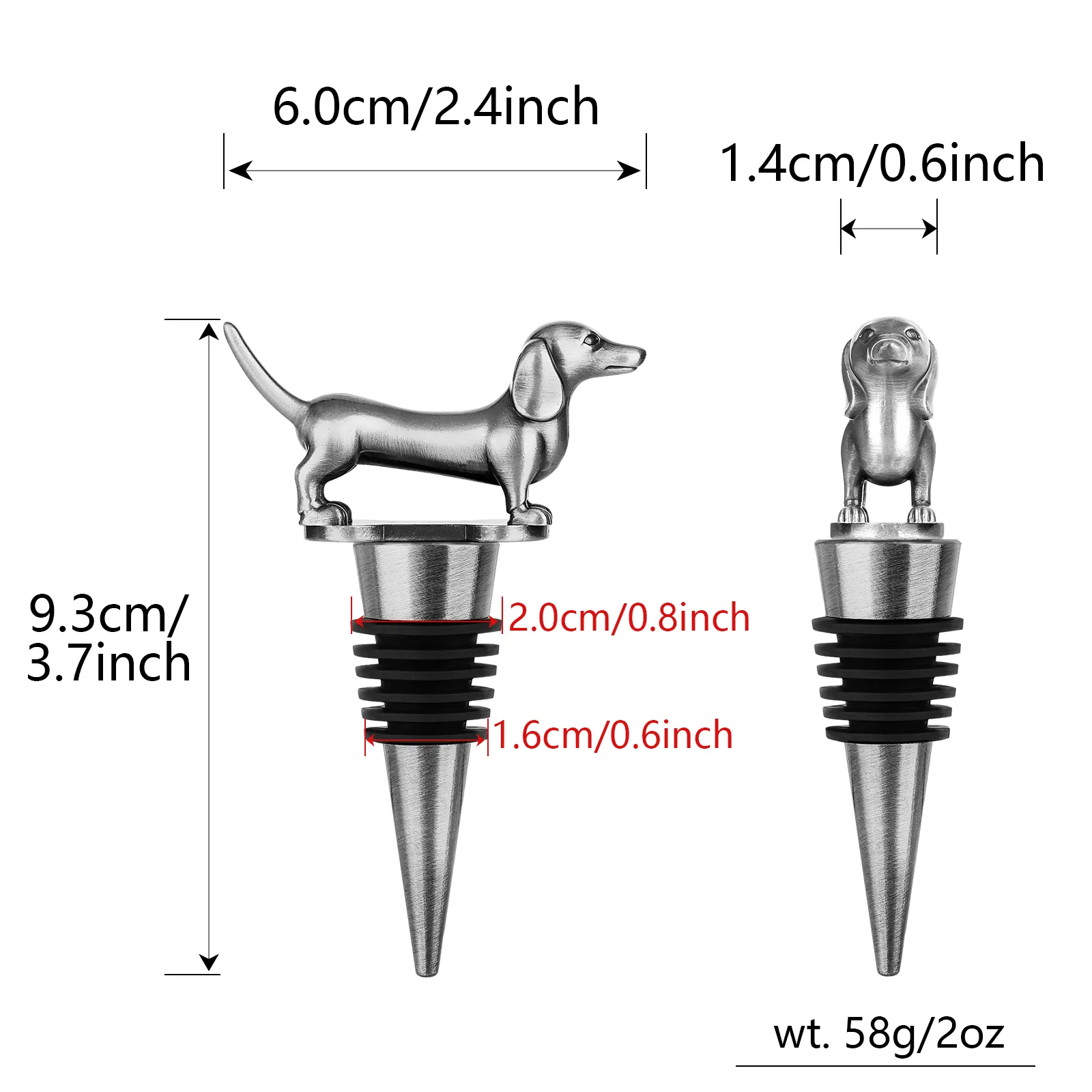 A Dachshund-shaped Red Wine Stopper, A Household Wine Champagne Stopper, An Interesting Dachshund Dog Wine Stopper, Suitable For Men And Women's Birthday Gifts, Halloween, Christmas, Father's Day, Mot – image 3