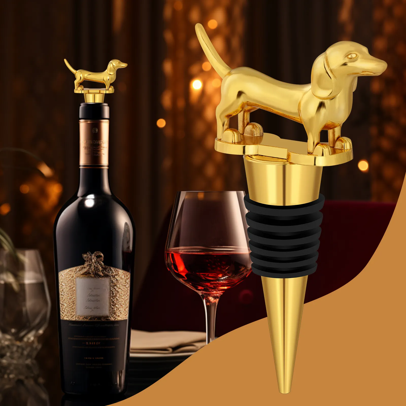 A Dachshund-shaped Red Wine Stopper, A Household Wine Champagne Stopper, An Interesting Dachshund Dog Wine Stopper, Suitable For Men And Women's Birthday Gifts, Halloween, Christmas, Father's Day, Mot – image 7
