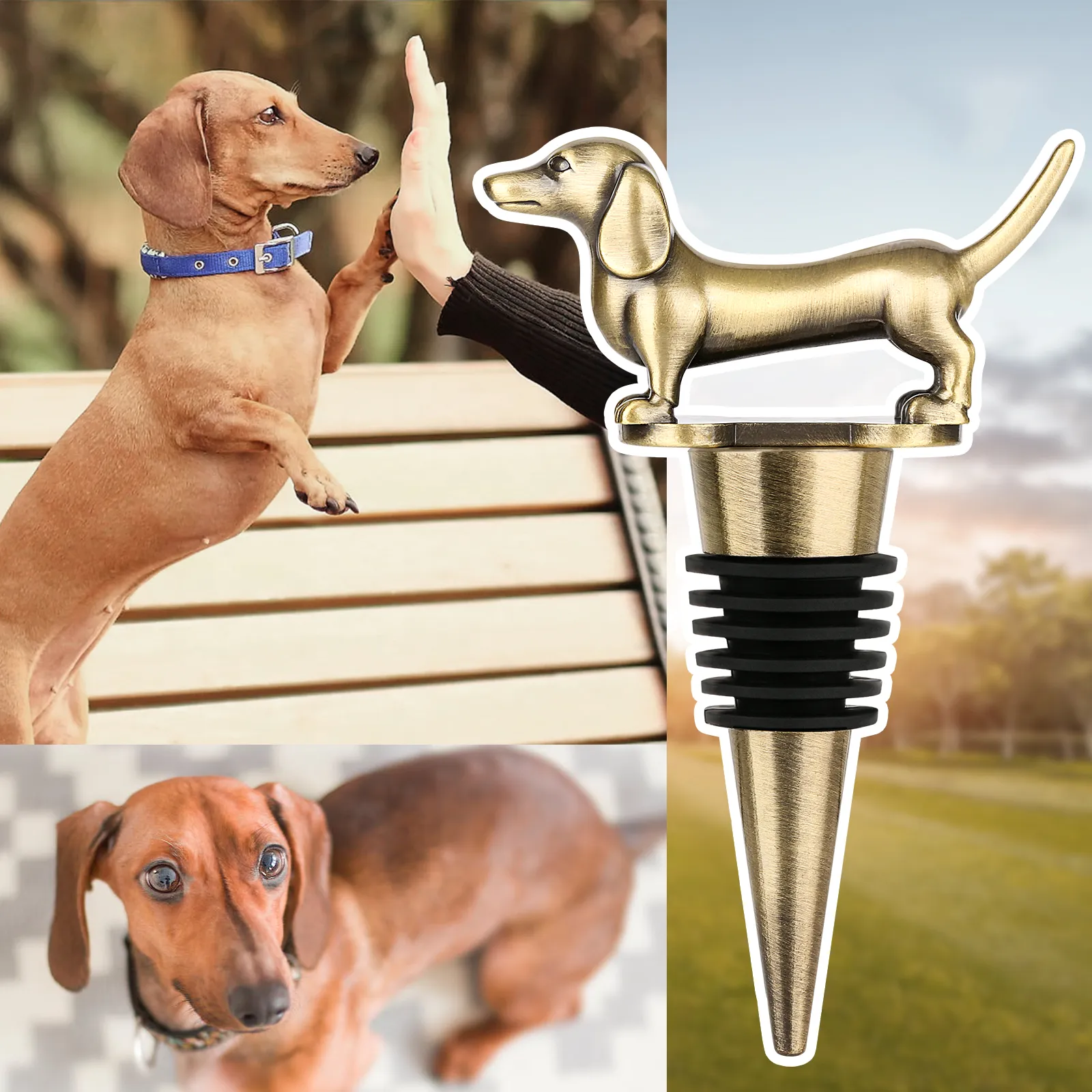 A Dachshund-shaped Red Wine Stopper, A Household Wine Champagne Stopper, An Interesting Dachshund Dog Wine Stopper, Suitable For Men And Women's Birthday Gifts, Halloween, Christmas, Father's Day, Mot – image 9
