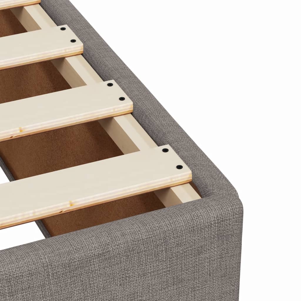 vidaXL Pat box spring cu saltea, gri taupe, 140x200 cm, textil