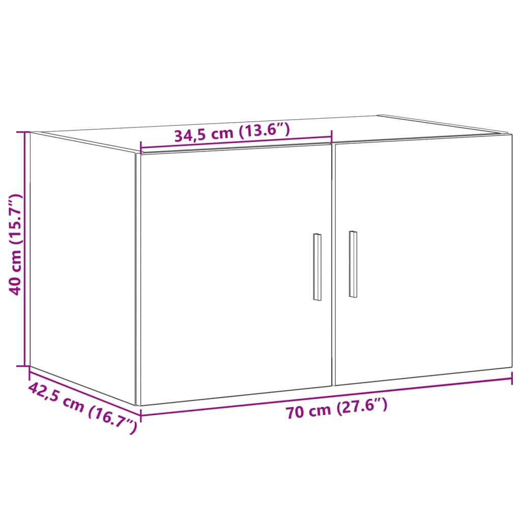 vidaXL Dulap de perete, stejar sonoma, 70x42,5x40 cm, lemn compozit
