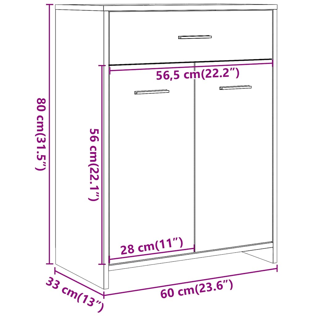 vidaXL Dulap de baie, gri beton, 60 x 33 x 80 cm, PAL