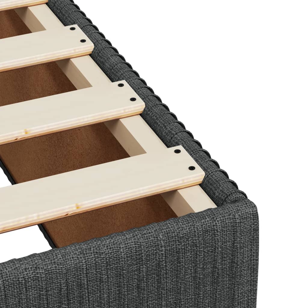 vidaXL Pat box spring cu saltea, gri închis, 80x200 cm, textil