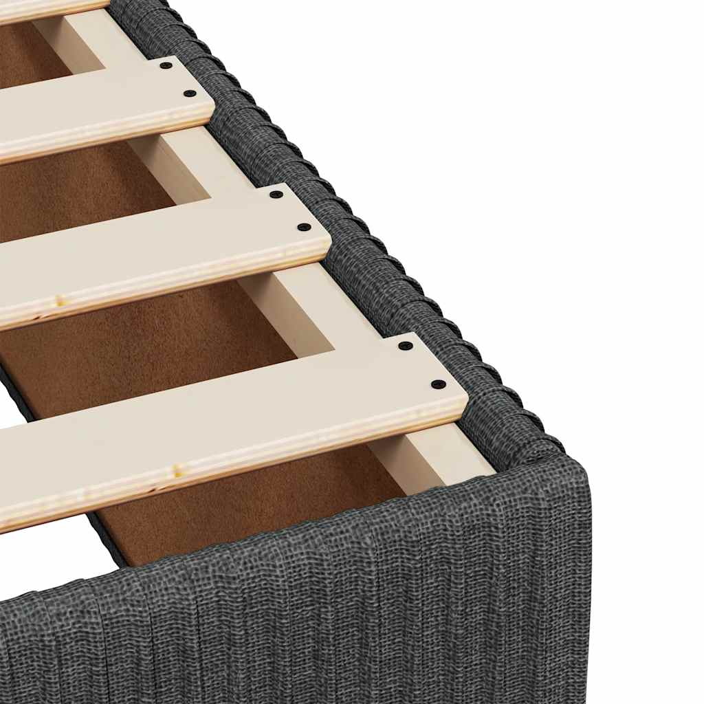 vidaXL Pat box spring cu saltea, gri închis, 80x200 cm, textil