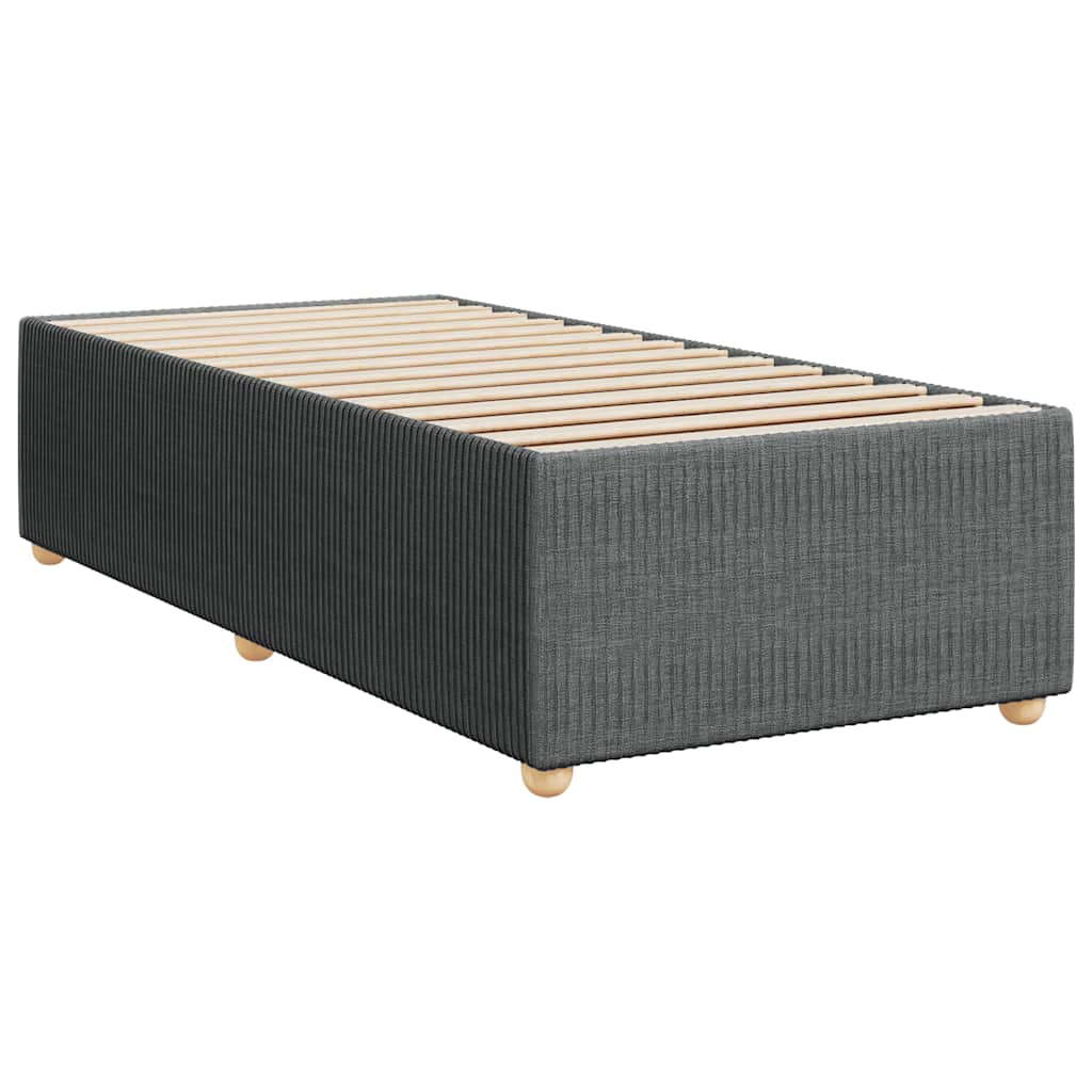 vidaXL Pat box spring cu saltea, gri închis, 80x200 cm, textil