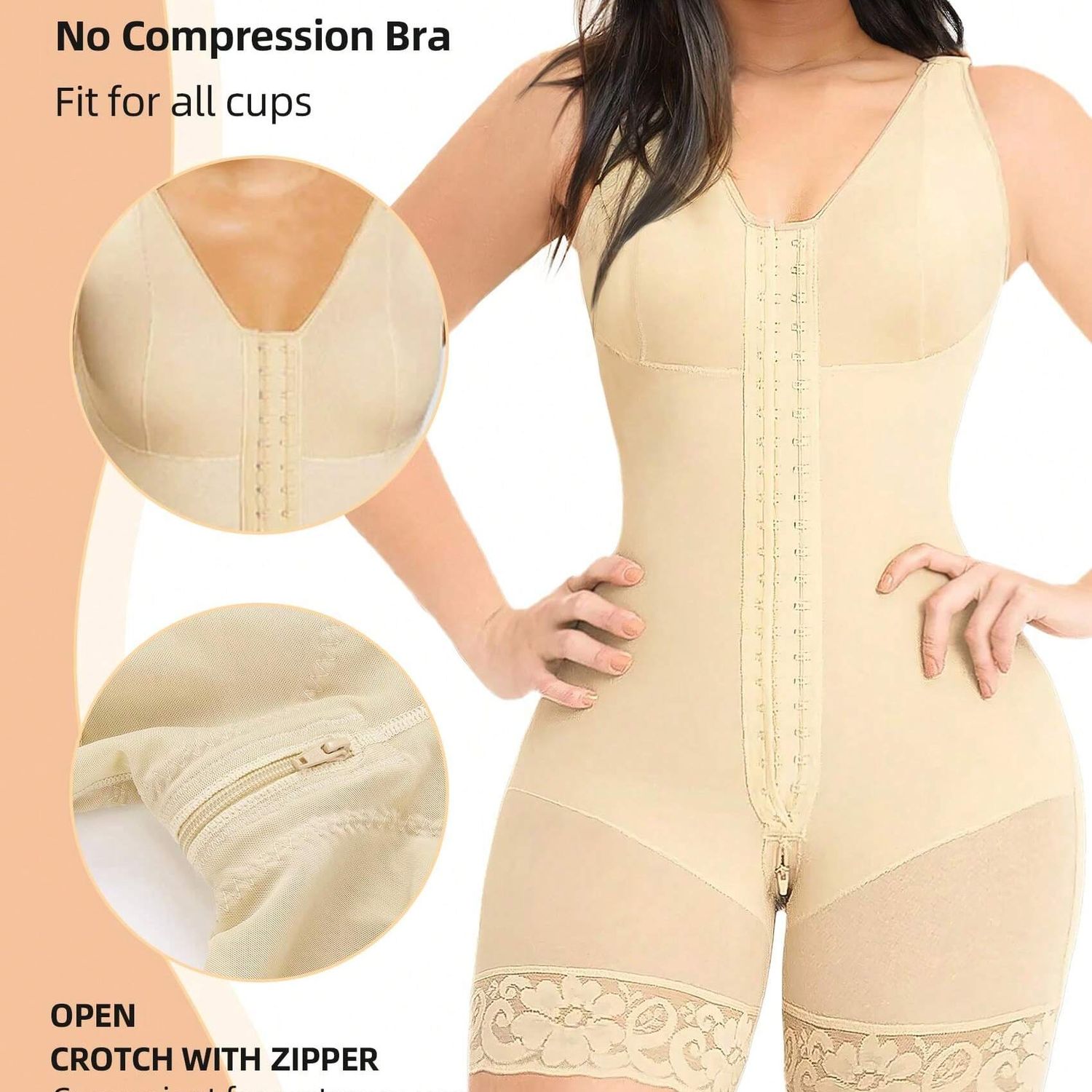 Fajas Colombianas Women's Shapewear, Full Body Sculpting After Abdominal Control, Hip Lifter With Zipper Crotch, Women's Fitness Set,- Prohibition Of Selling On The Amazon Platform