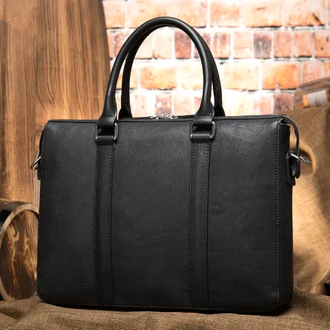 Vintage Men's Leather Briefcase Fashionable Business 14 Inch Computer