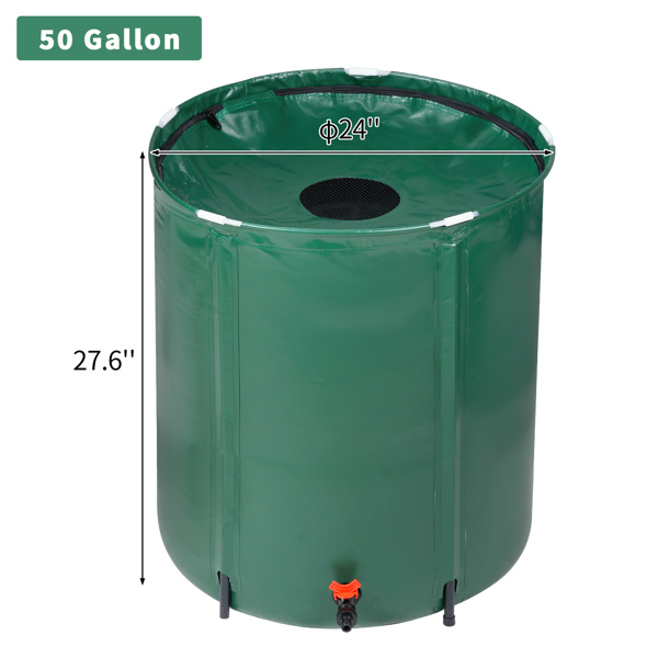 50 Gallon Folding Rain Barrel Water Collector Green_voghion.com