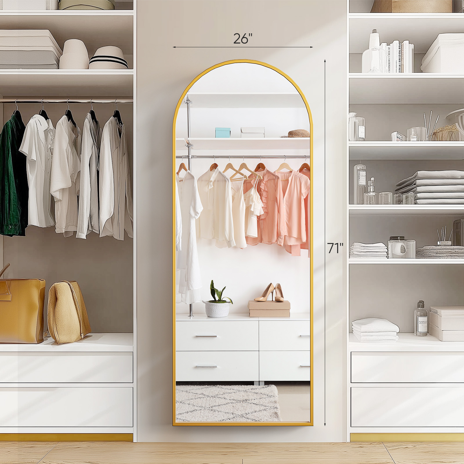 Arched 71 X26  Full Body Mirror, Full Body Floor Mirror image 16