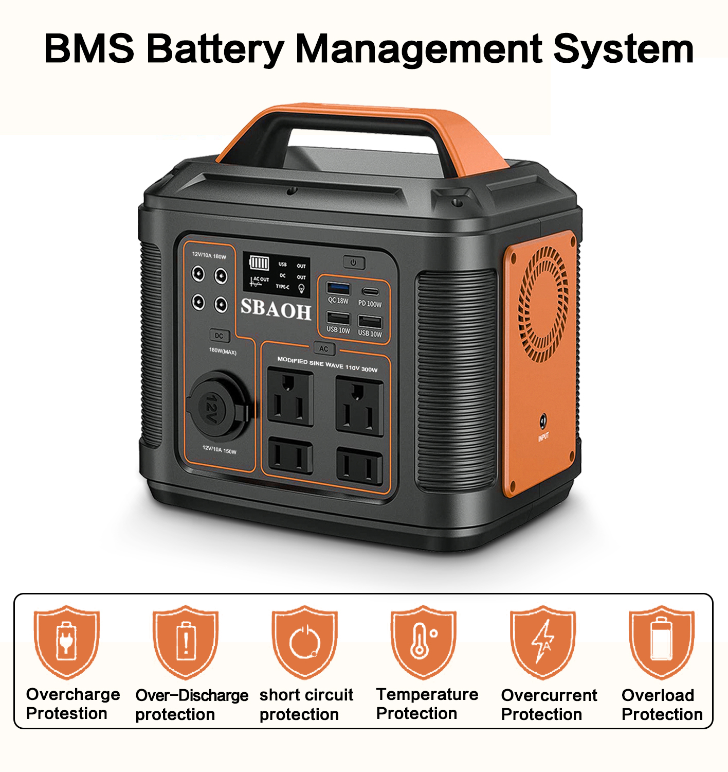 Portable Power Station P302,300W 296Wh Backup Lithium Battery,Solar Generator For Home And Outdoor Emergency Power Supply,Solar Panel Is Not Included — foto 3