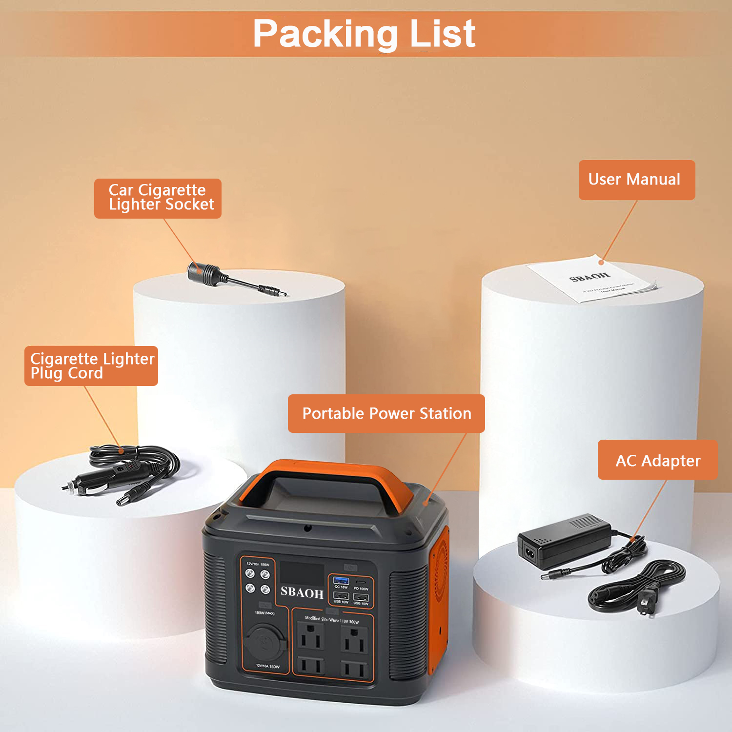 Portable Power Station P302,300W 296Wh Backup Lithium Battery,Solar Generator For Home And Outdoor Emergency Power Supply,Solar Panel Is Not Included — foto 9