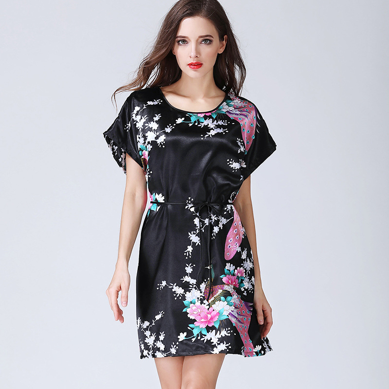 Title 7, Imitation Silk Nightdress Round Neck And Thin B...