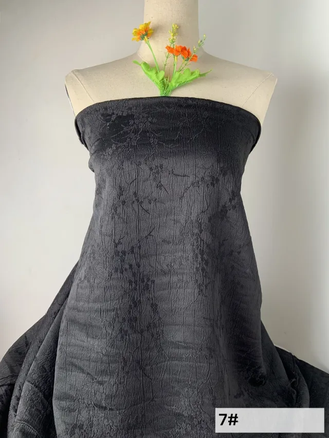 New Jacquard Embossed Plum Embossed Crepe Three dimensional Texture Dress Cheongsam Shirt Fabric 07Color - Shop at LoveMi