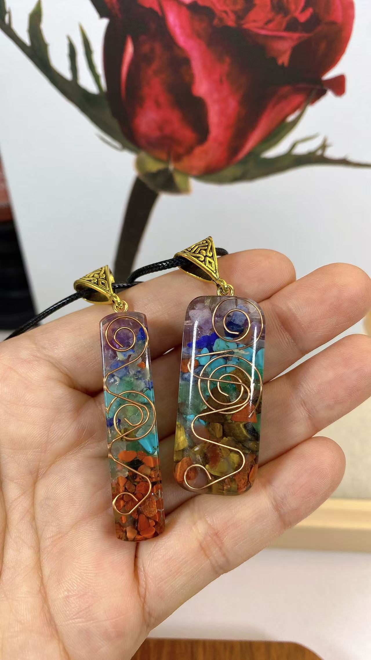 Ретро Рейки Исцеляющая Энергия Кристалл Кулон Натуральный Камень Для Йоги Медитации Духовные 7 Чакр Ювелирные Изделия Ожерелье Амулет