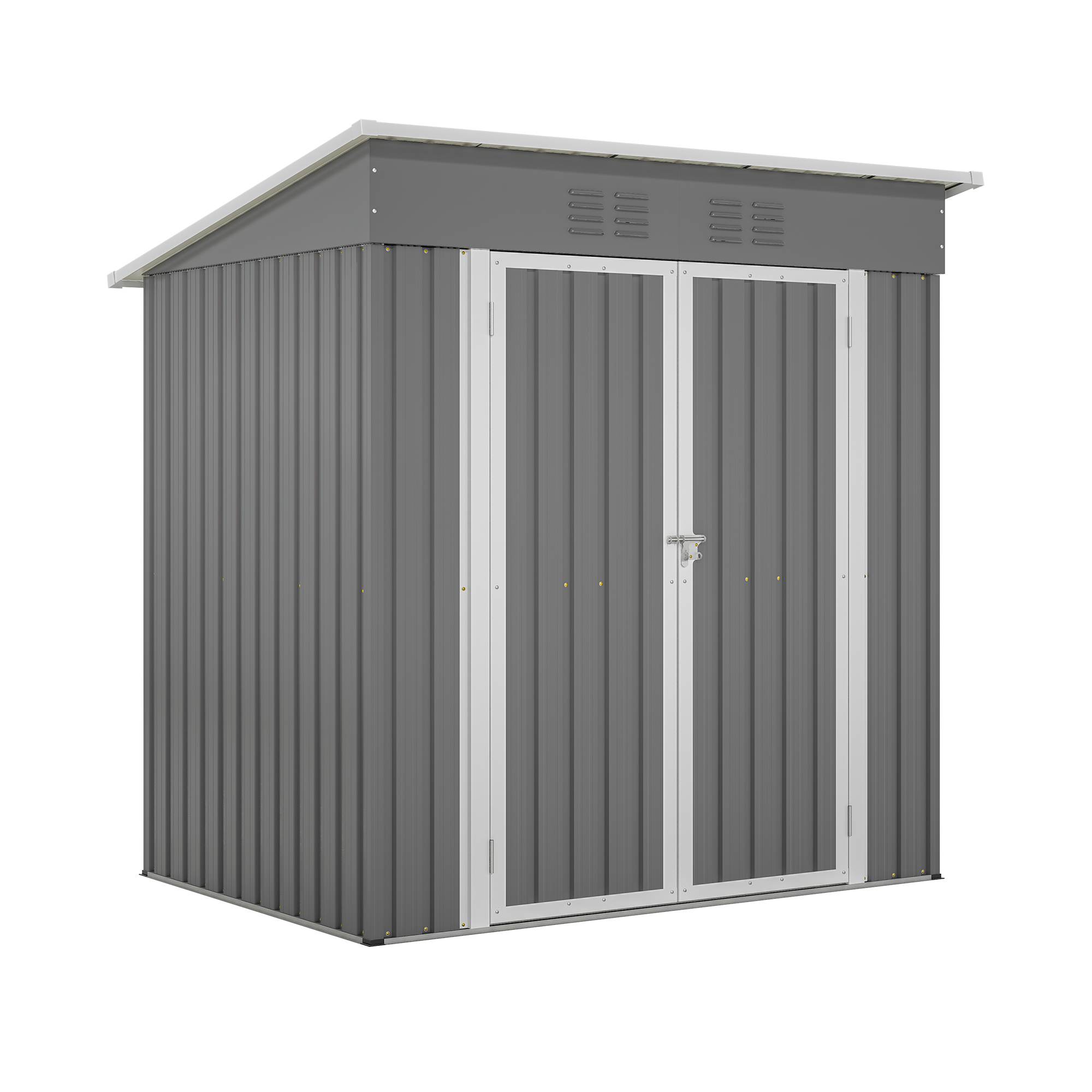 6'x4' Outdoor Metal Storage Shed For Garden Tools Lockable Door With Floor Frame thumbnail 1