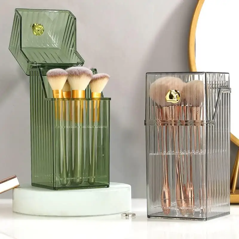 Makeup Brush Holder Organizer with Lid