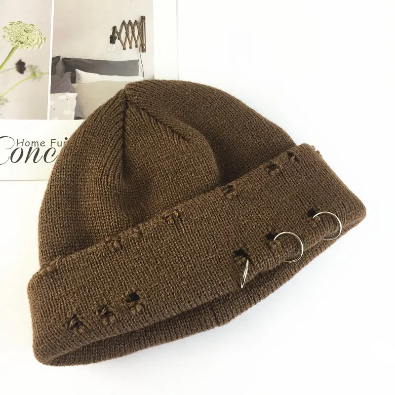 Men's And Women's Retro Ripped Knitted Landlord Hat