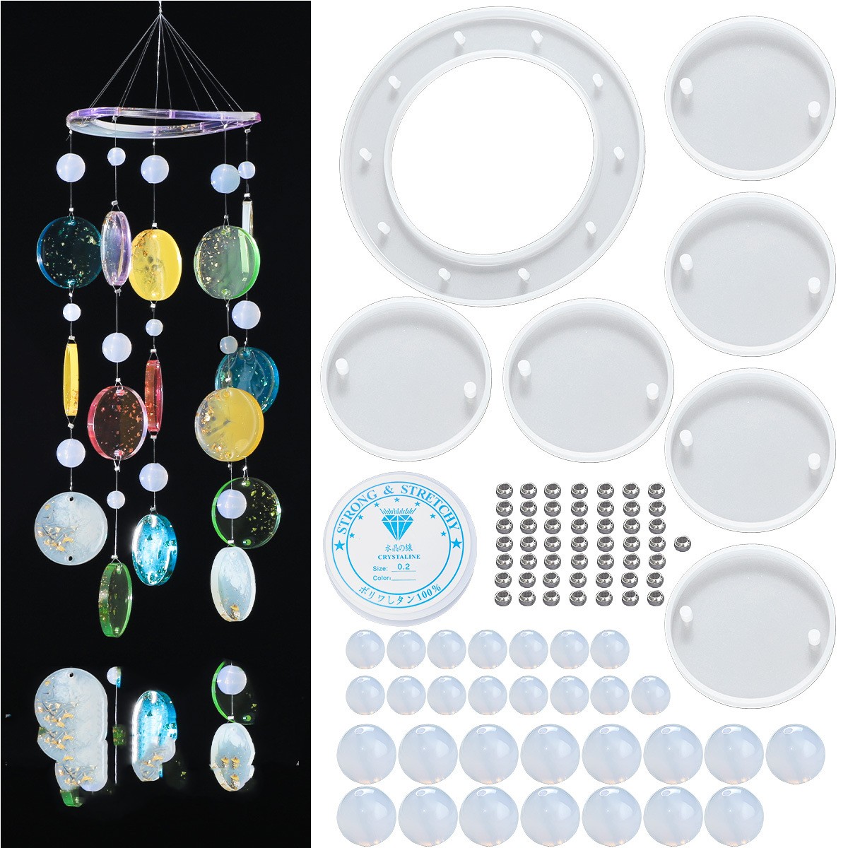 Sun Moon Stars Handmade Butterfly Wind Chimes Material Pack Pendant