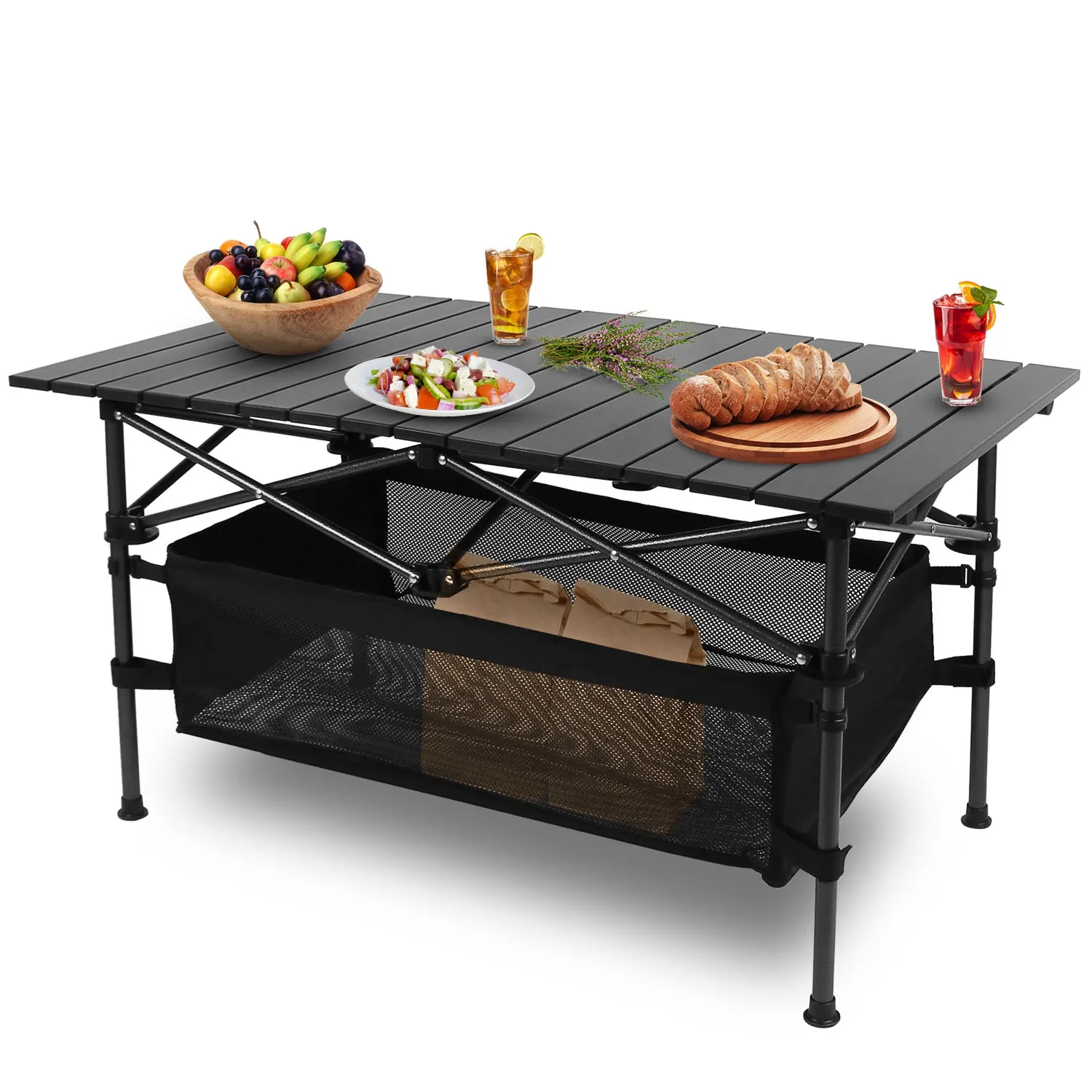 Folding Camping Table Portable Lightweight Aluminum Roll-up