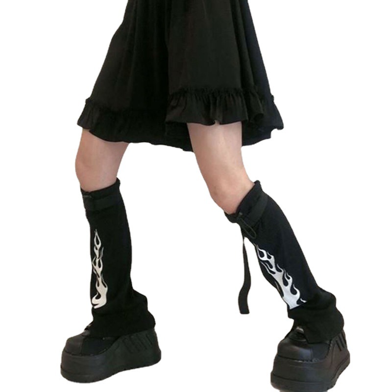 Subby Gothic Style Japanese Punk Medium Tube Footwear Black - Shop at LoveMi