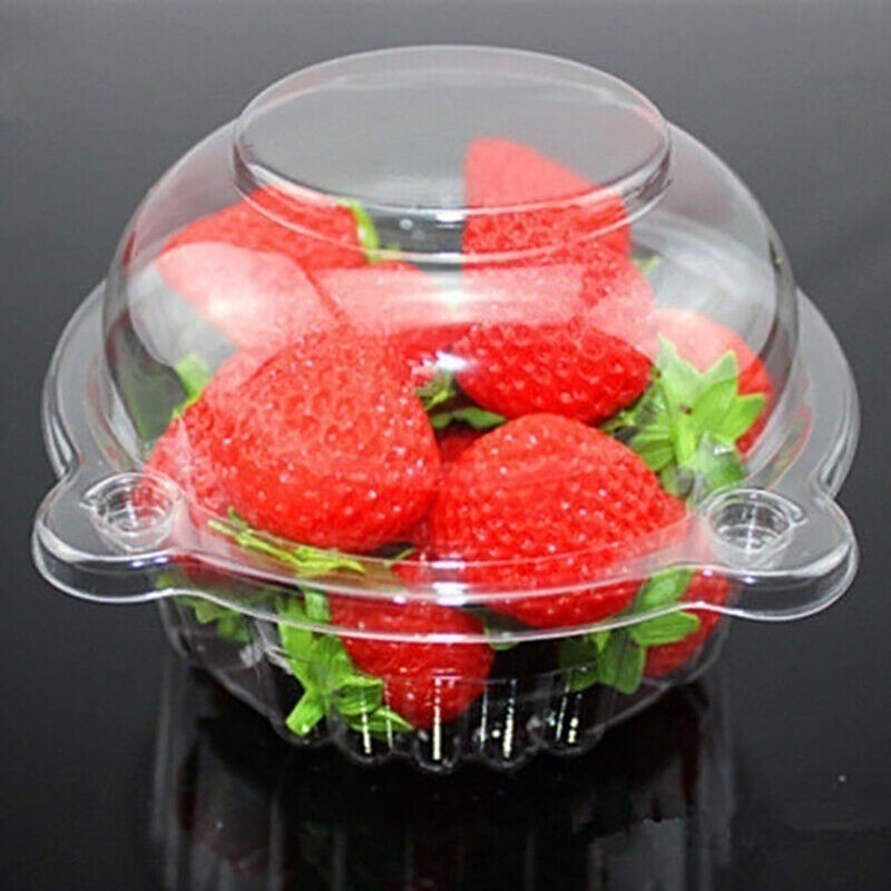 50Pc Plastic Cupcake Muffin Single Cup Cake Holders Boxes Pods Domes Cases Clear — image 9
