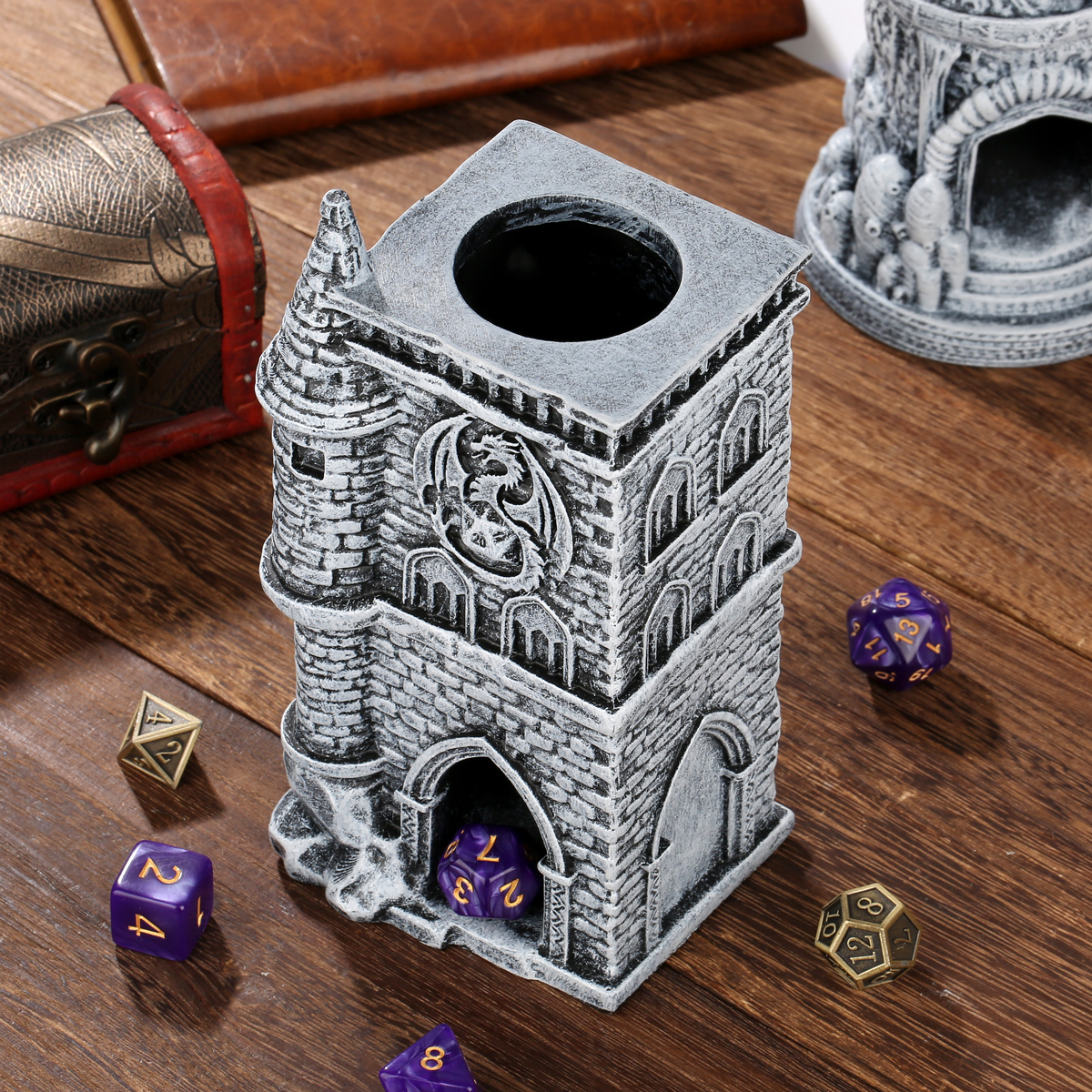 Castle Resin Dice Tower – Medieval D20 Style Roller for Tabletop RPGs and Dungeons & Dragons