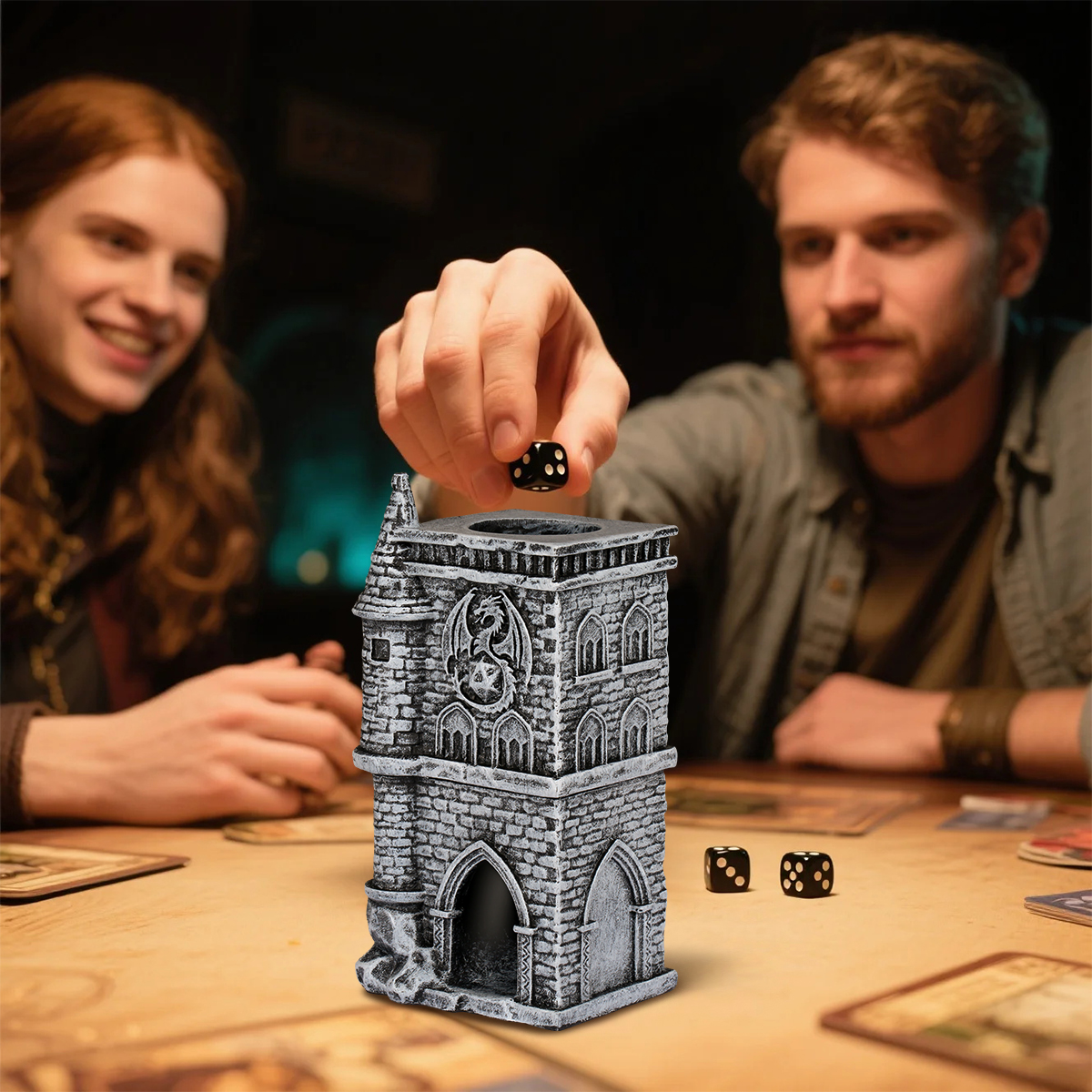 Castle Resin Dice Tower – Medieval D20 Style Roller for Tabletop RPGs and Dungeons & Dragons