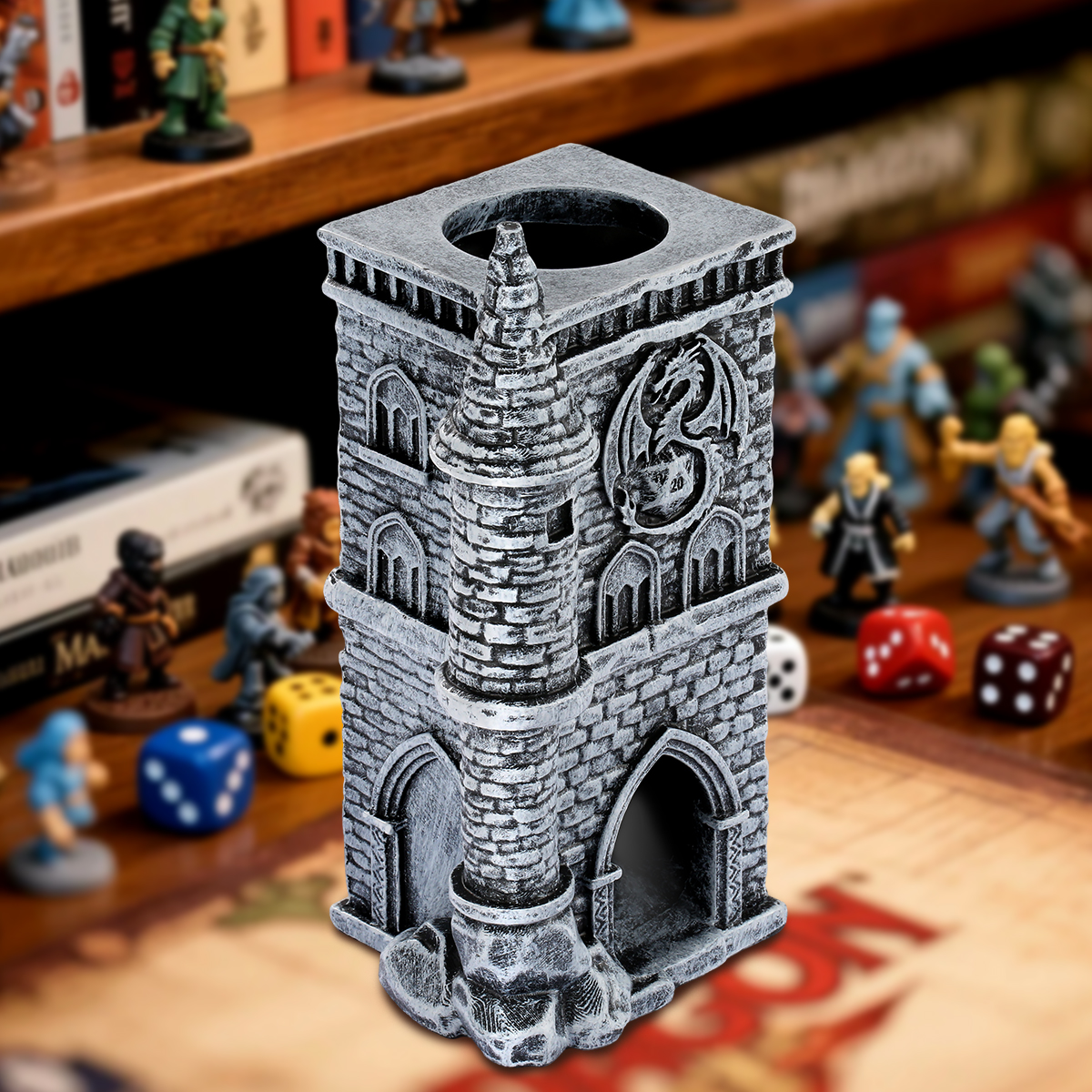Castle Resin Dice Tower – Medieval D20 Style Roller for Tabletop RPGs and Dungeons & Dragons