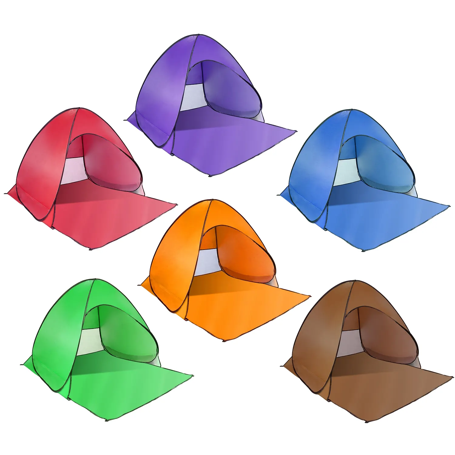 2-3Person Beach Tent With Net Window Storage