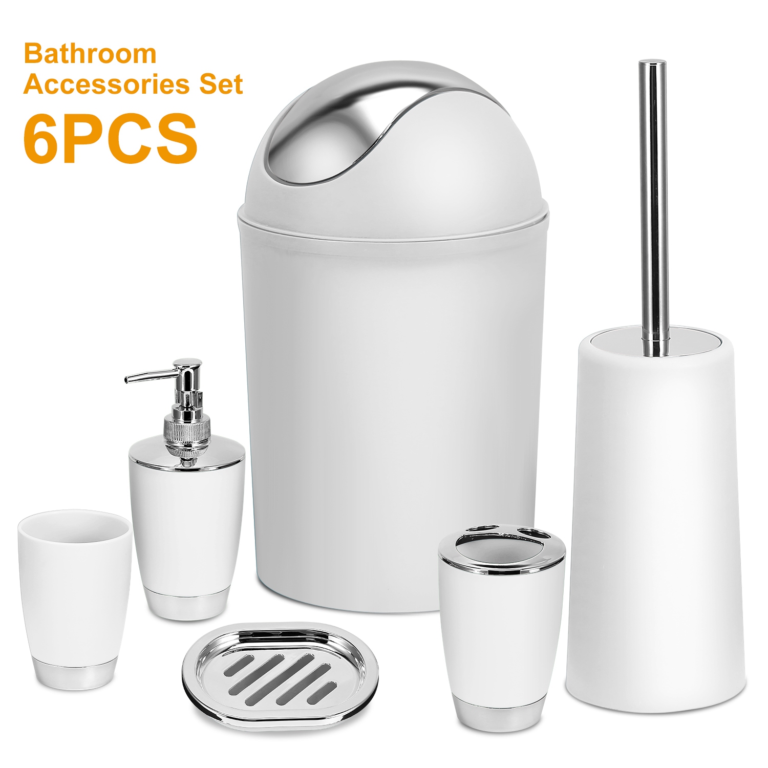 6 Piece Bathroom Accessory Set Soap Dispenser And Toothbrush Holder_voghion.com