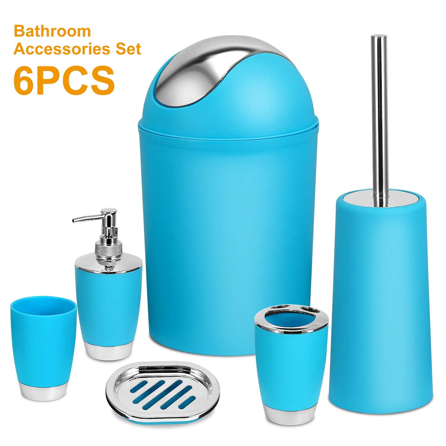 6 Piece Bathroom Accessory Set Soap Dispenser And Toothbrush Holder_voghion.com