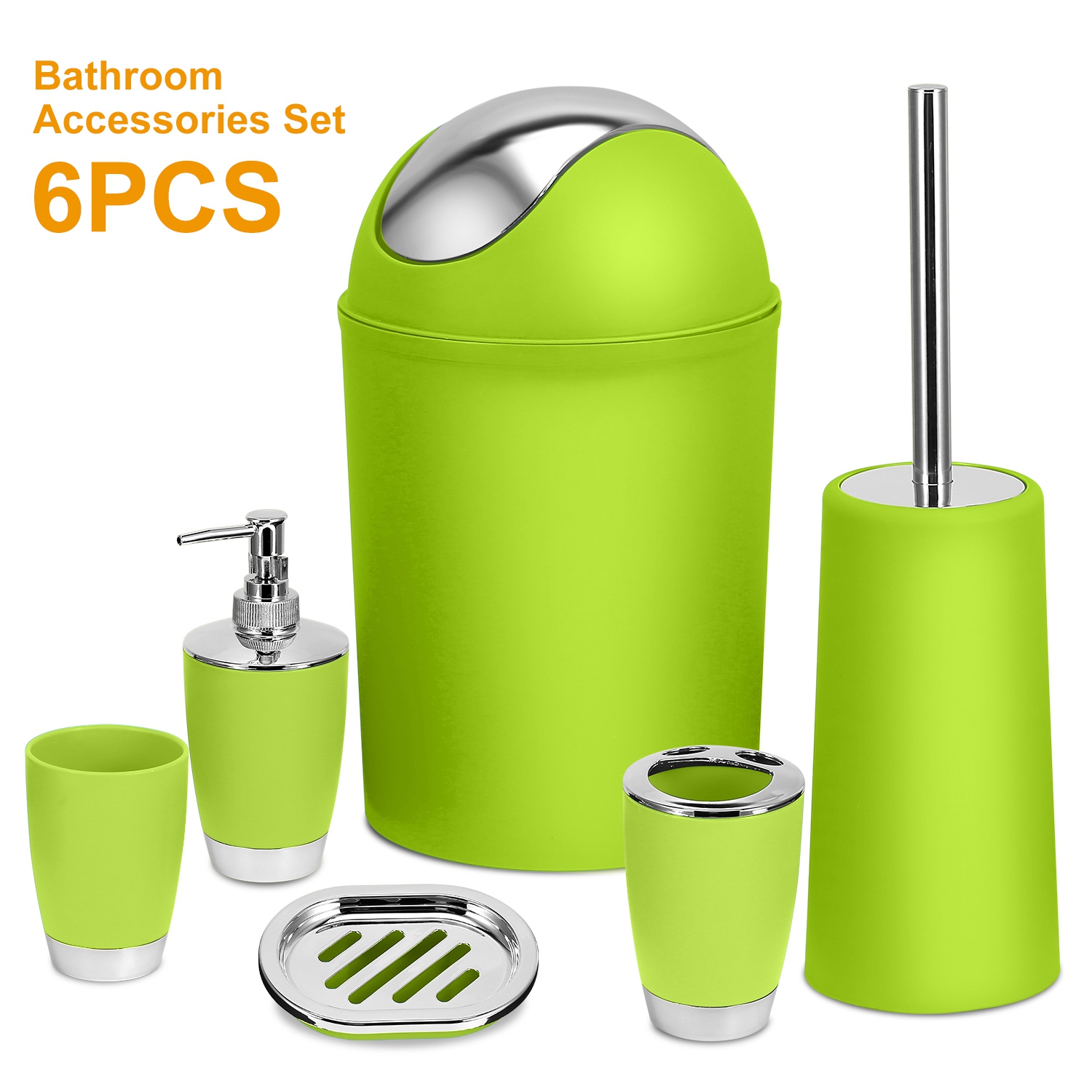 6 Piece Bathroom Accessory Set Soap Dispenser And Toothbrush Holder_voghion.com