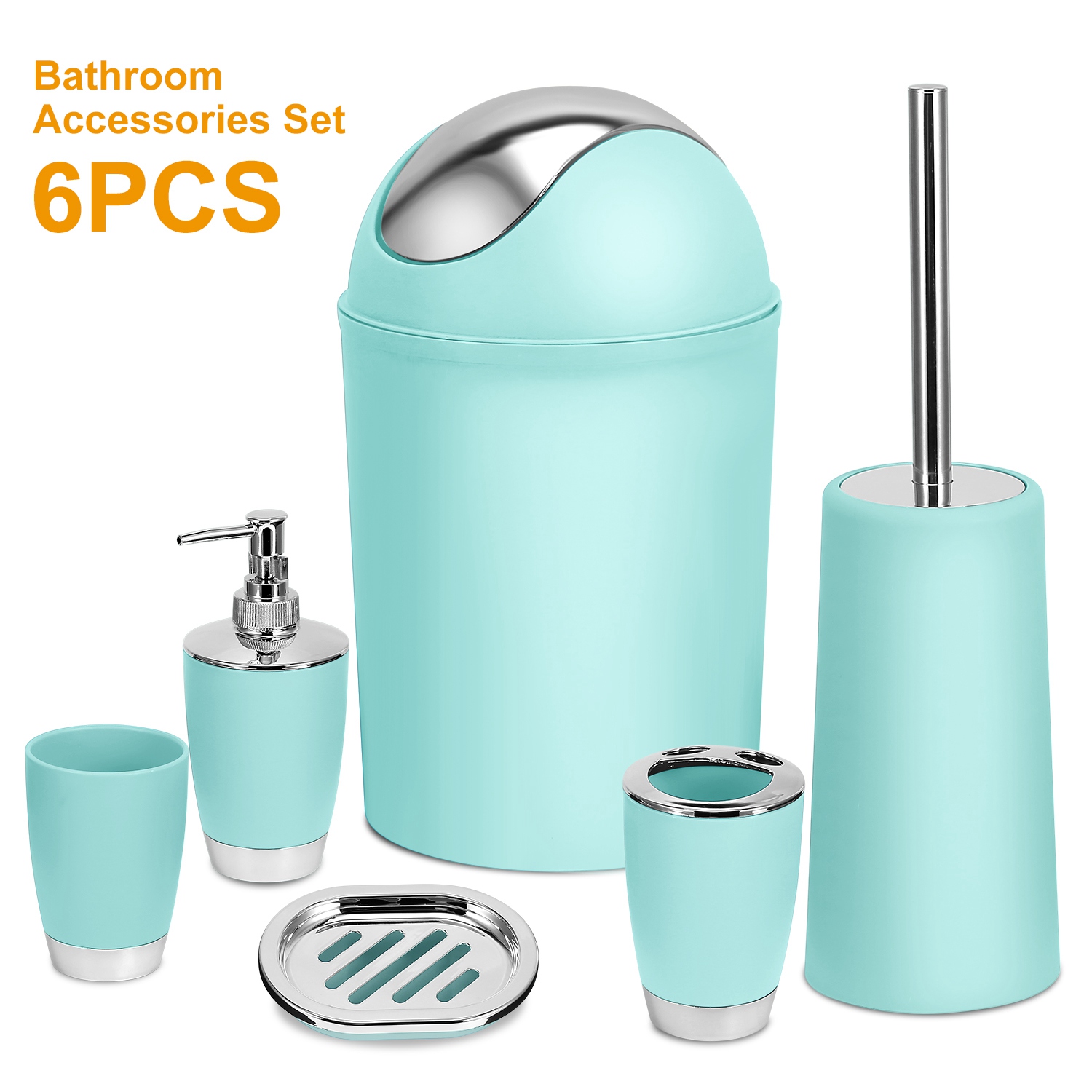 6 Piece Bathroom Accessory Set Soap Dispenser And Toothbrush Holder_voghion.com