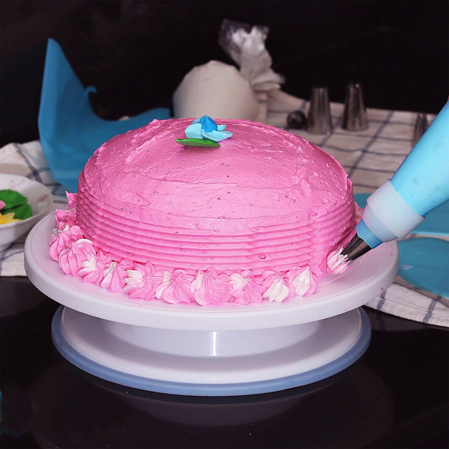 1 Set 11in Rotating Cake Turntable 108Pcs Cake Decorating Supplies Kit Revolving Cake Table Stand Base Baking Tools — foto 8