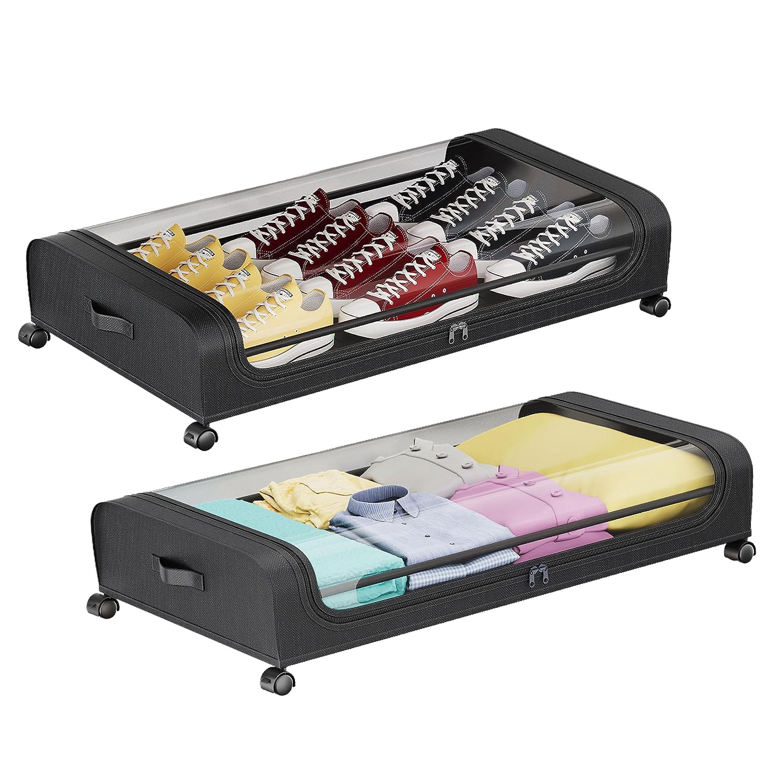 Under Bed Storage Containers With Lids Wheels And Handles Set_voghion.com