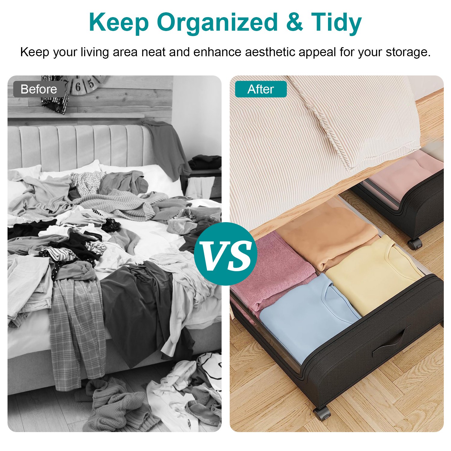 Under Bed Storage Containers With Lids Wheels And Handles Set_voghion.com