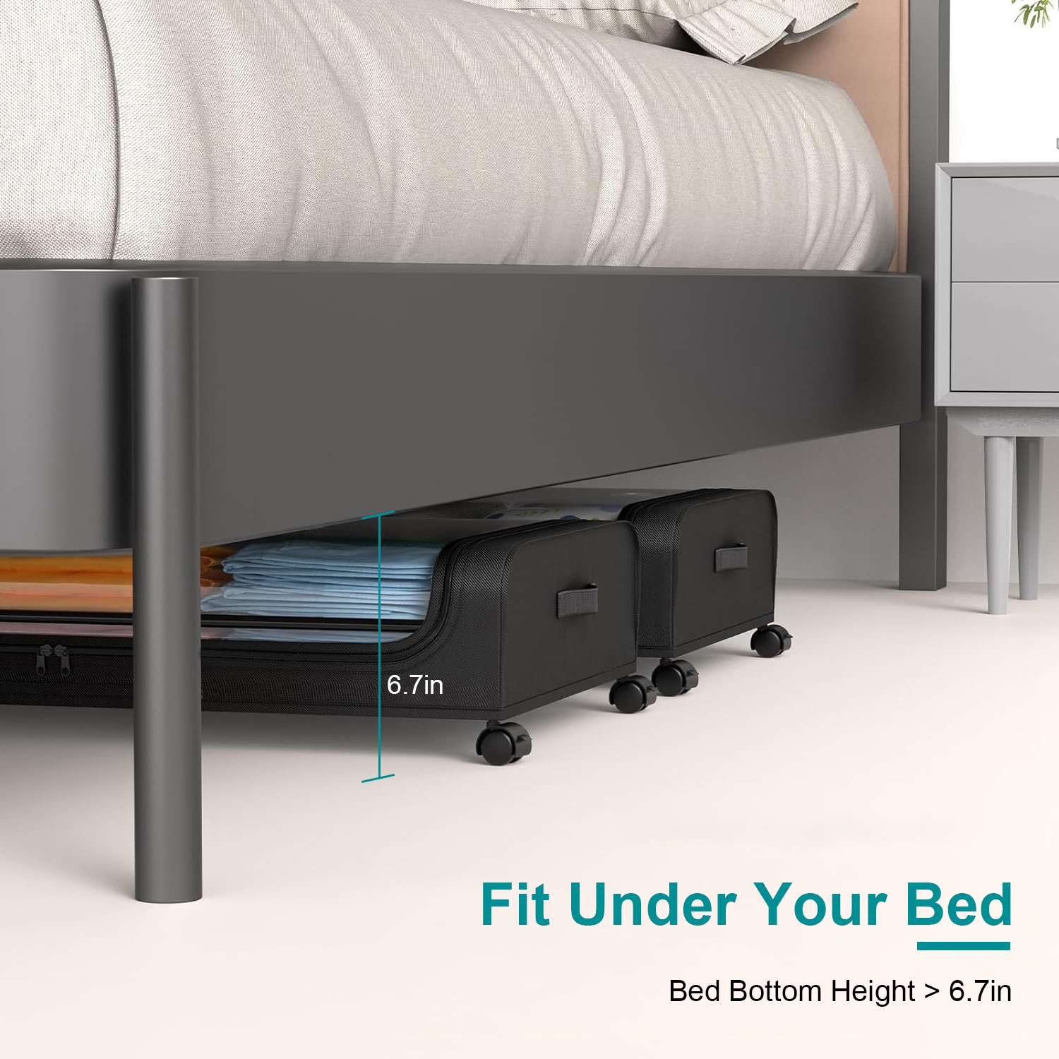 Under Bed Storage Containers With Lids Wheels And Handles Set_voghion.com