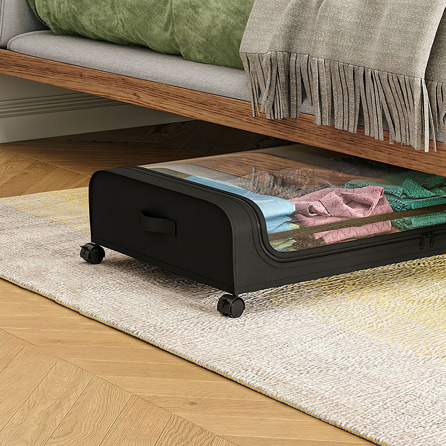 Under Bed Storage Containers With Lids Wheels And Handles Set_voghion.com