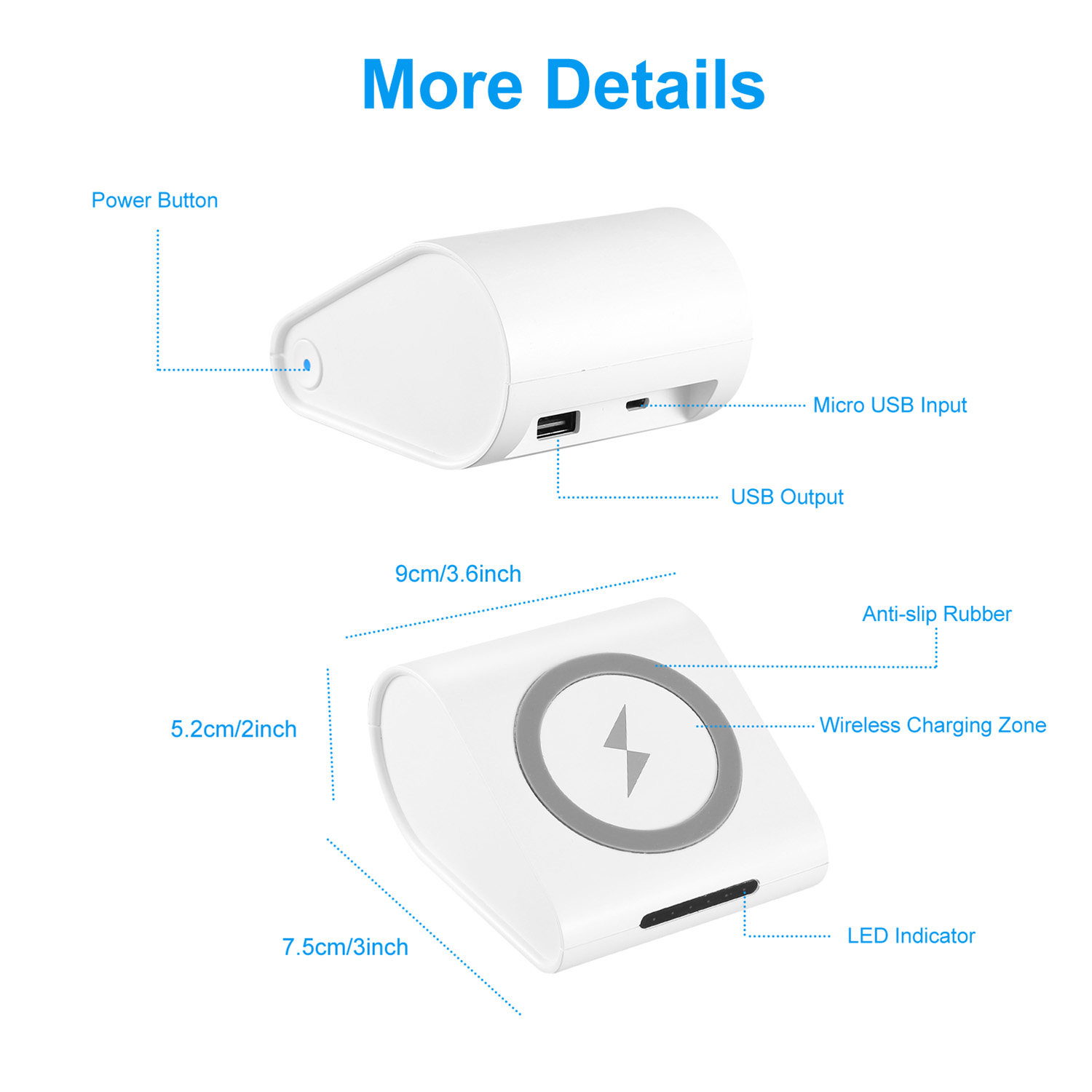 1Pc 10400mAh Qi Wireless Charging Power Bank  For IOS Phone XS MAX XR Galaxy S10 S9 Note 9 — foto 10
