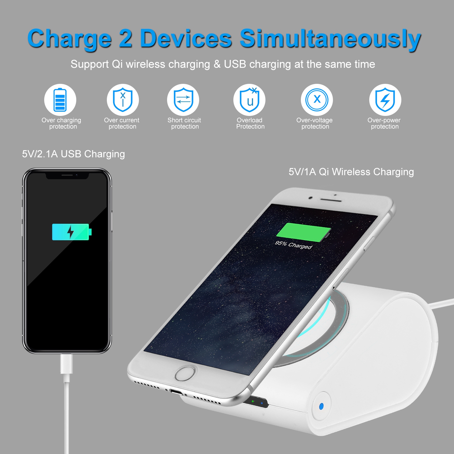 1Pc 10400mAh Qi Wireless Charging Power Bank  For IOS Phone XS MAX XR Galaxy S10 S9 Note 9 — foto 5
