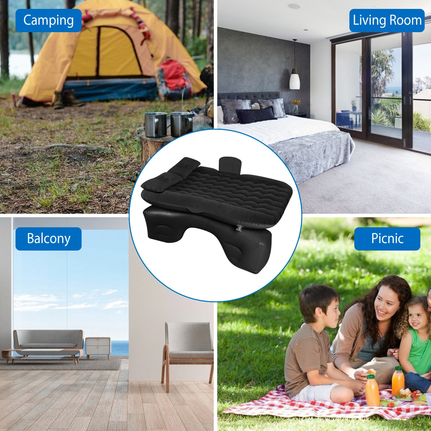 1Pc Car Air Mattress Bed For Travel Inflation Car Mattress Bed Portable Travel Camping Sleep Mat Car Inflation Bed For Trip — foto 7