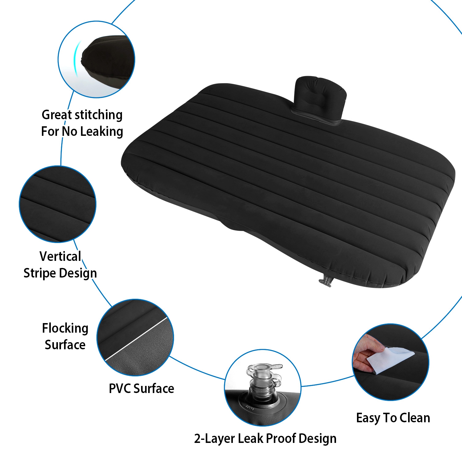 1Pc Car Air Mattress Bed For Travel Inflation Car Mattress Bed Portable Travel Camping Sleep Mat Car Inflation Bed For Trip — foto 8