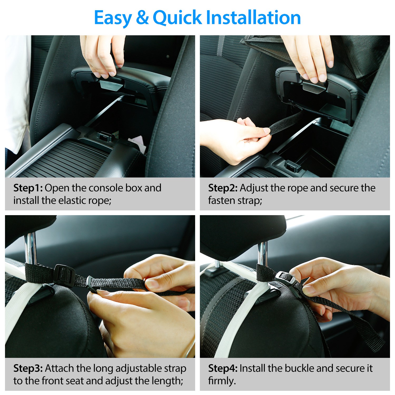 1Pc Car Net Pocket Handbag Holder Car Storage Netting Pouch Seat Side Storage Mesh Organizers Bag For Purse Phone Documents Barrier Pets Kids At Backseat — foto 8