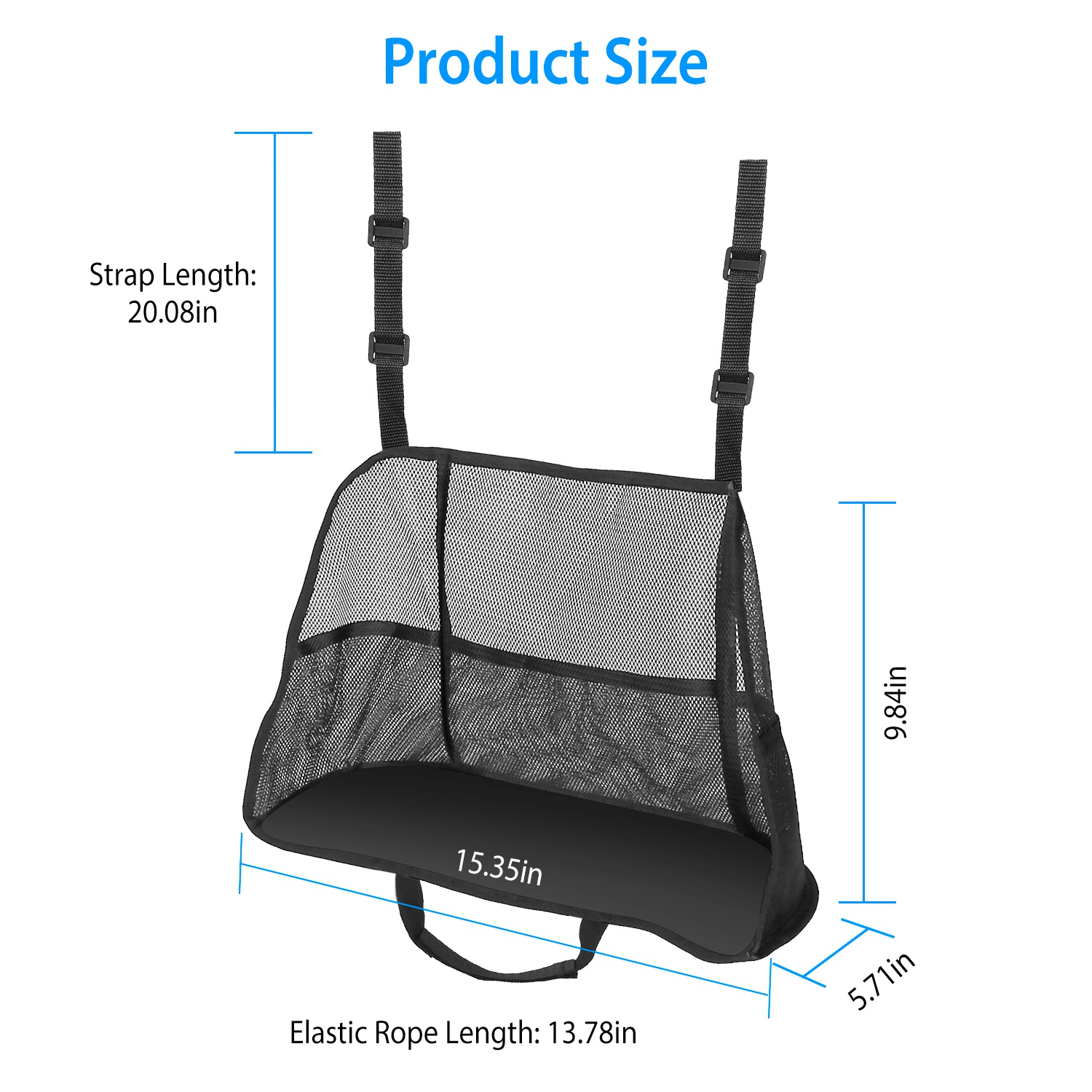 1Pc Car Net Pocket Handbag Holder Car Storage Netting Pouch Seat Side Storage Mesh Organizers Bag For Purse Phone Documents Barrier Pets Kids At Backseat — foto 3