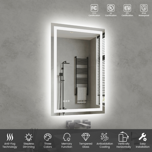 24 Inch X 36 Inch LED Bathroom Mirror — foto 5